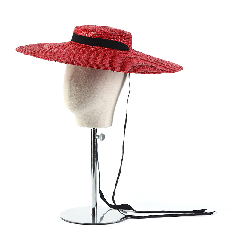 15cm Wide Brim Straw Hat Flat  - Bucket Hat Straw 评论和价格