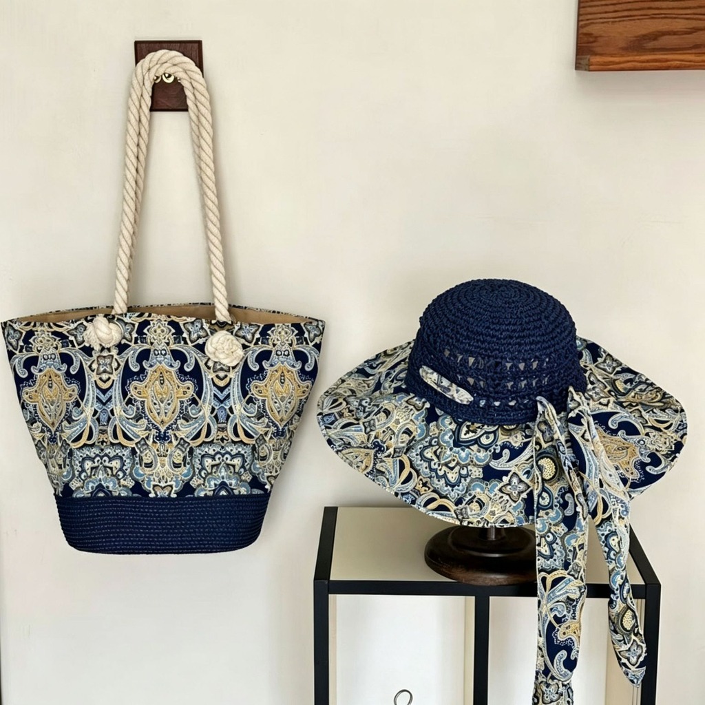 Boho Straw Sun Hat and Beach B - Bucket Hat Straw 评论和价格