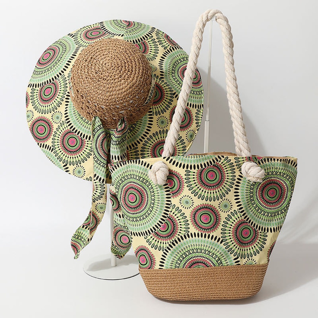 Boho Straw Sun Hat and Beach B - Bucket Hat Straw 评论和价格