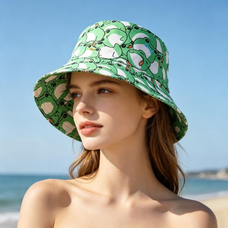 Packable Frogs Print Bucket Ha - Packable Hat Nylon 评论和价格